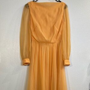 70s vintage miss elliette California bishop sleeve long chiffon dress